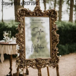 Bienvenidos A Nuestra Boda Spanish Wedding Mirror Welcome Signs Custom Name And Date Removable Vinyl Board Mirror Wall Sticker