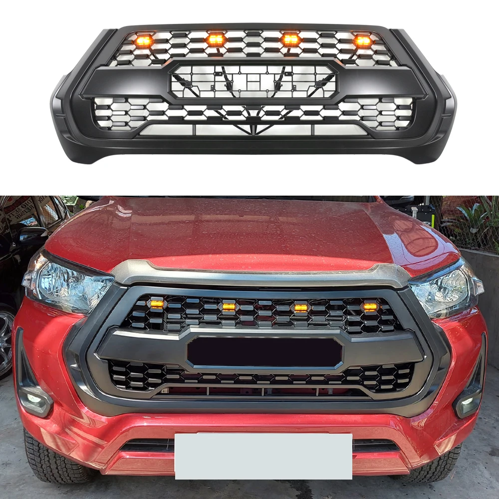 

Pop Modified New Racing Grills For Hilux Grill For Hilux Revo 2021 High Quality Front Bumper Mesh Racing Grille Cover Front Gril
