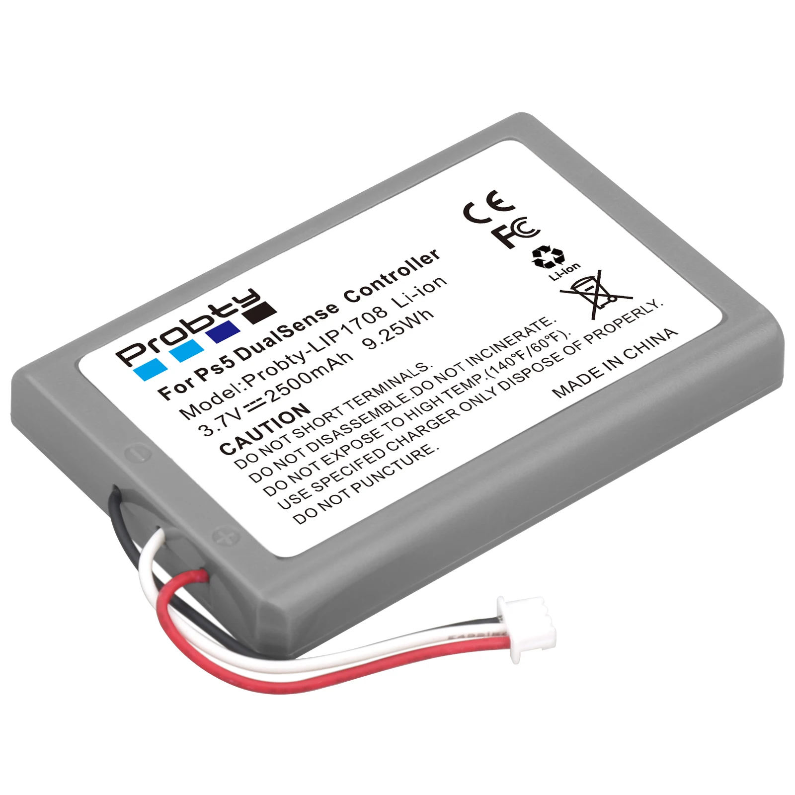 Original Probty 2500mAh LIP1708 Battery For Sony PS5 Controller,Rechargeable Battery For DualSense Game Controller