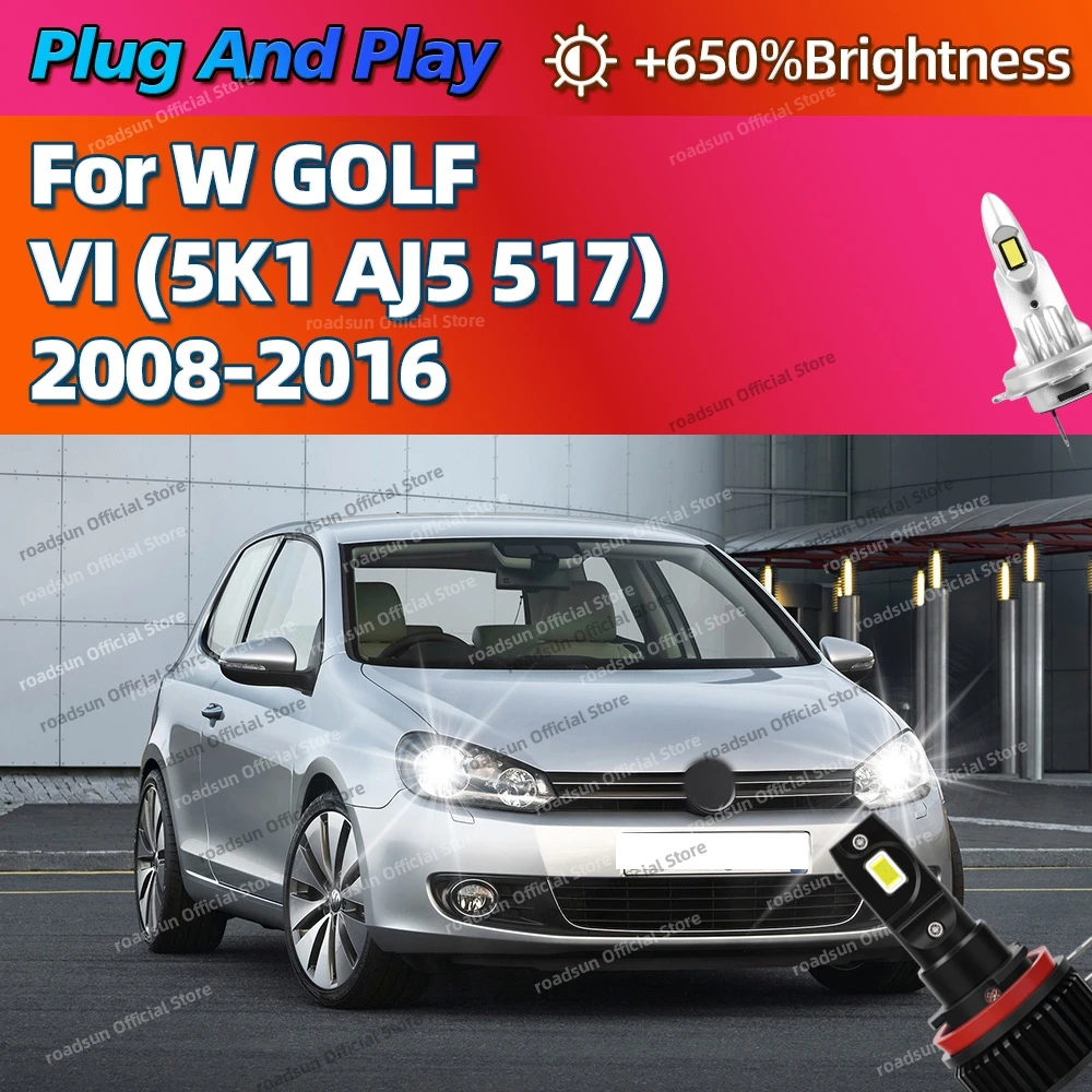 

2/4Pcs 6000K Bulb Canbus Led Lamp Car Headlight Light For VW GOLF VI 5K1 AJ5 517 2008-2016 2009 2010 2011 2012 2013 2014