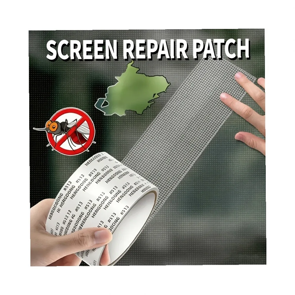 Mesh Screen Repair Tape Patch - 1 Pack White Black 79.5