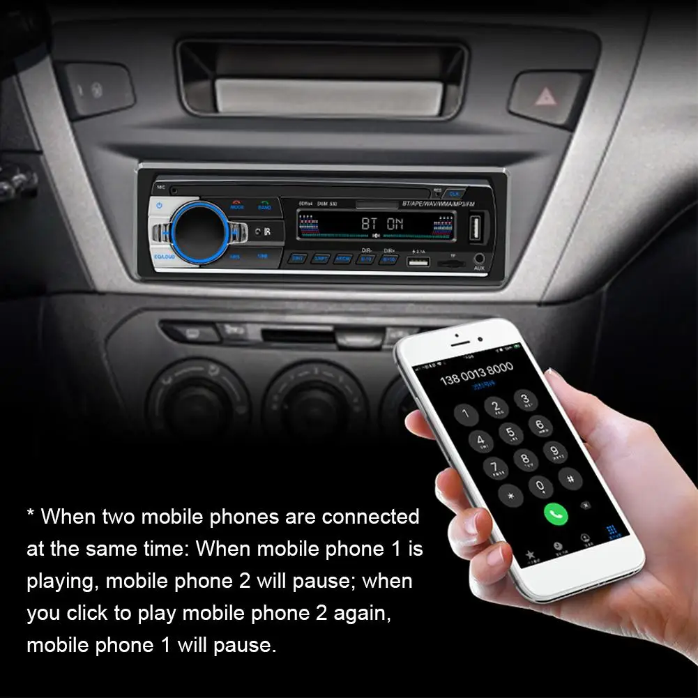 

Reproductor MP3 Para Coche De 12V, 45W X 4, Audio Bluetooth, Radio, Reproductor Multimedia Auto Raido En Tablero H7O6