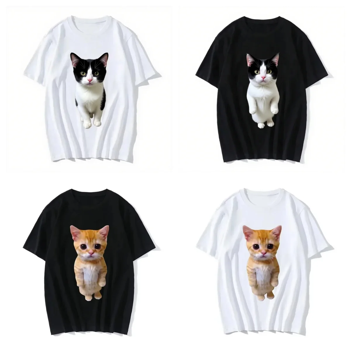 

Unisex Funny Cat 3D Printed T-Shirt Casual Loose High Quality Fashion Harajuku Short Sleeve Top for Men And Women