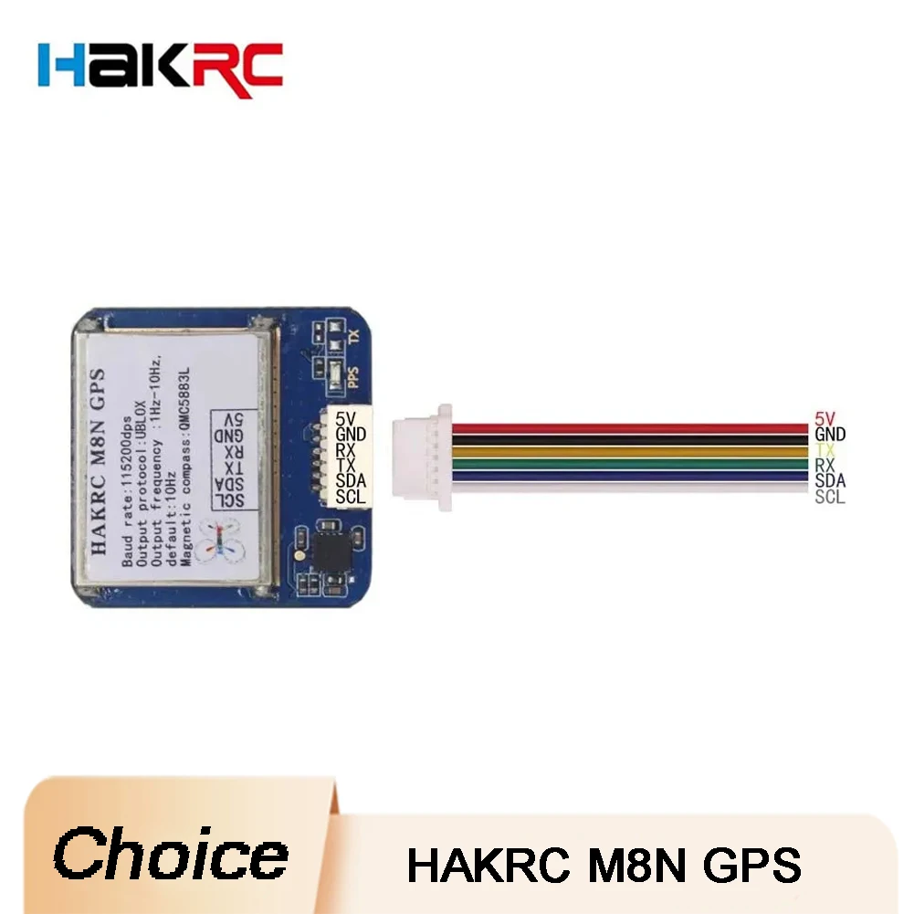 

HAKRC M8N GPS F23-U Beidou/GPS Малый размер Быстрое позиционирование Стабильное соединение с компасом для RC FPV Racing Drone