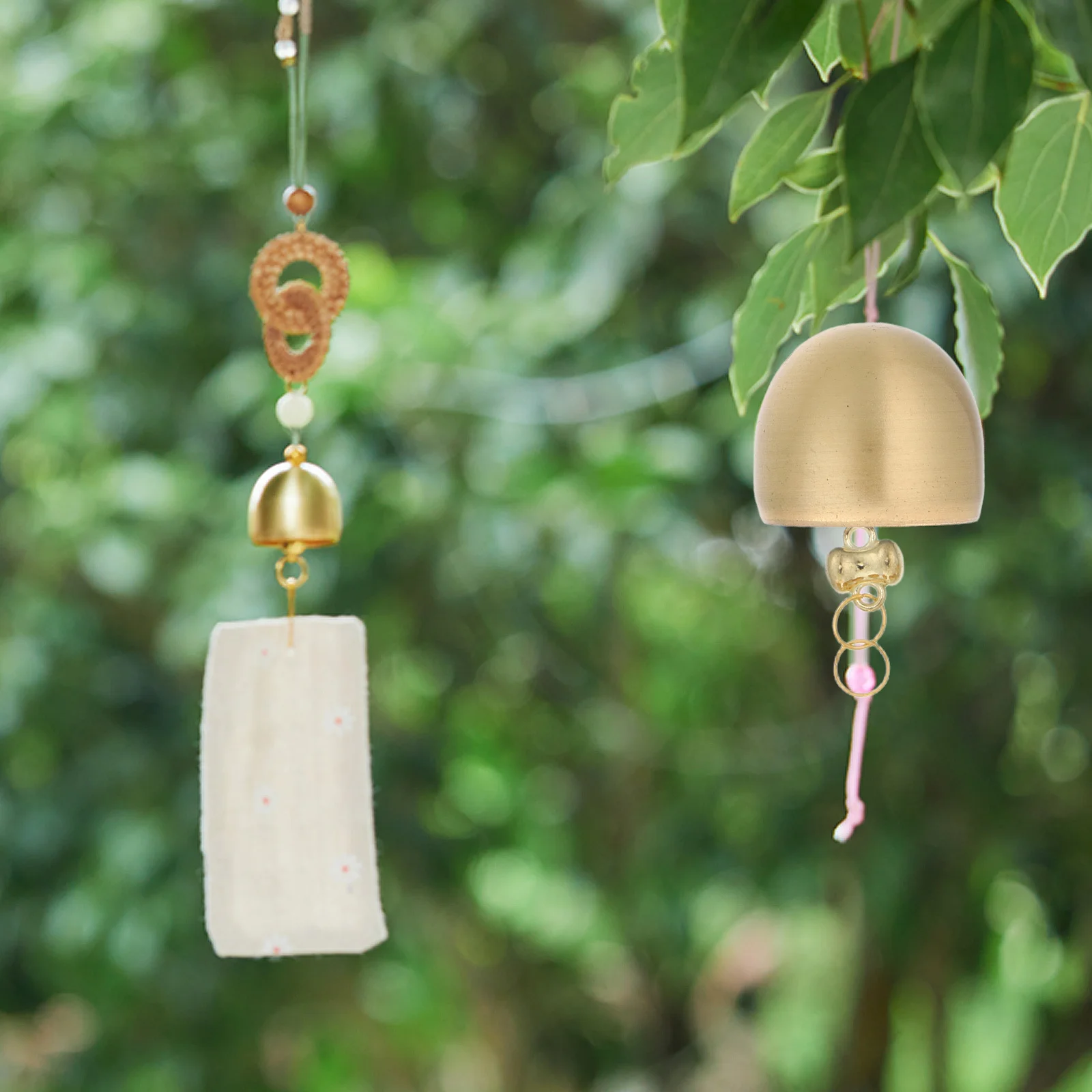 3 مجموعات من إكسسوارات رنين الرياح المزخرفة أجراس نحاسية معلقة لمسة نهائية عتيقة للحديقة الخارجية وساحة الشرفة والحرف اليدوية #1