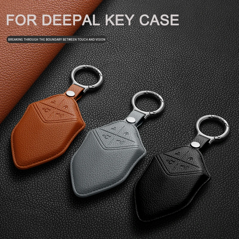 

Car Key Case Cover For Changan DEEPAL S7 S07 SL03 2022 2023 2024 Leather Key Fob Key Protector Keychain Holder Shell Accessories