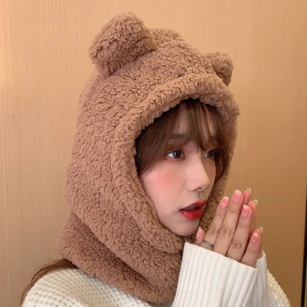 قبعة شتوية كاجوال على شكل أذن الدب تحافظ على الدفء لحماية الأذن، قبعة صغيرة سميكة للتزلج هدية