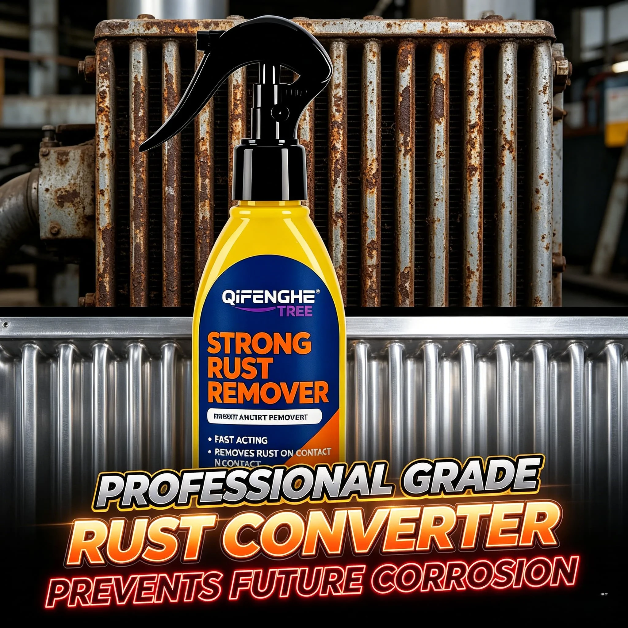 QiFENGHE® 150ML Strong Rust Remover Spray Restore Brightness Effect Remove Dirt Grime Surface Safe Metal Cleaner for Car Parts