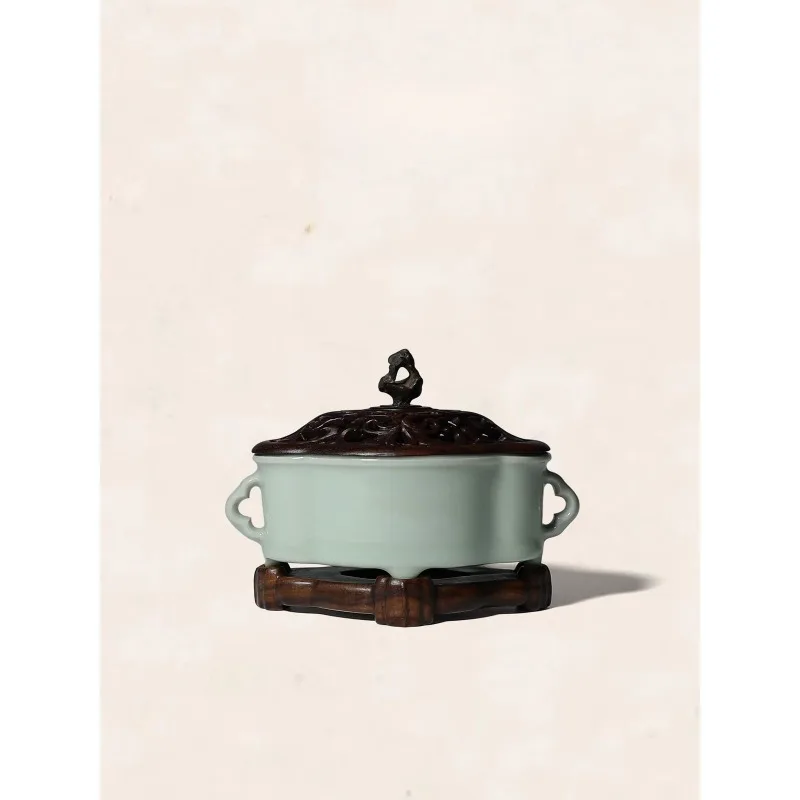 Begonia stove Chinese aromatherapy tray, incense stove with lid, with base, stove