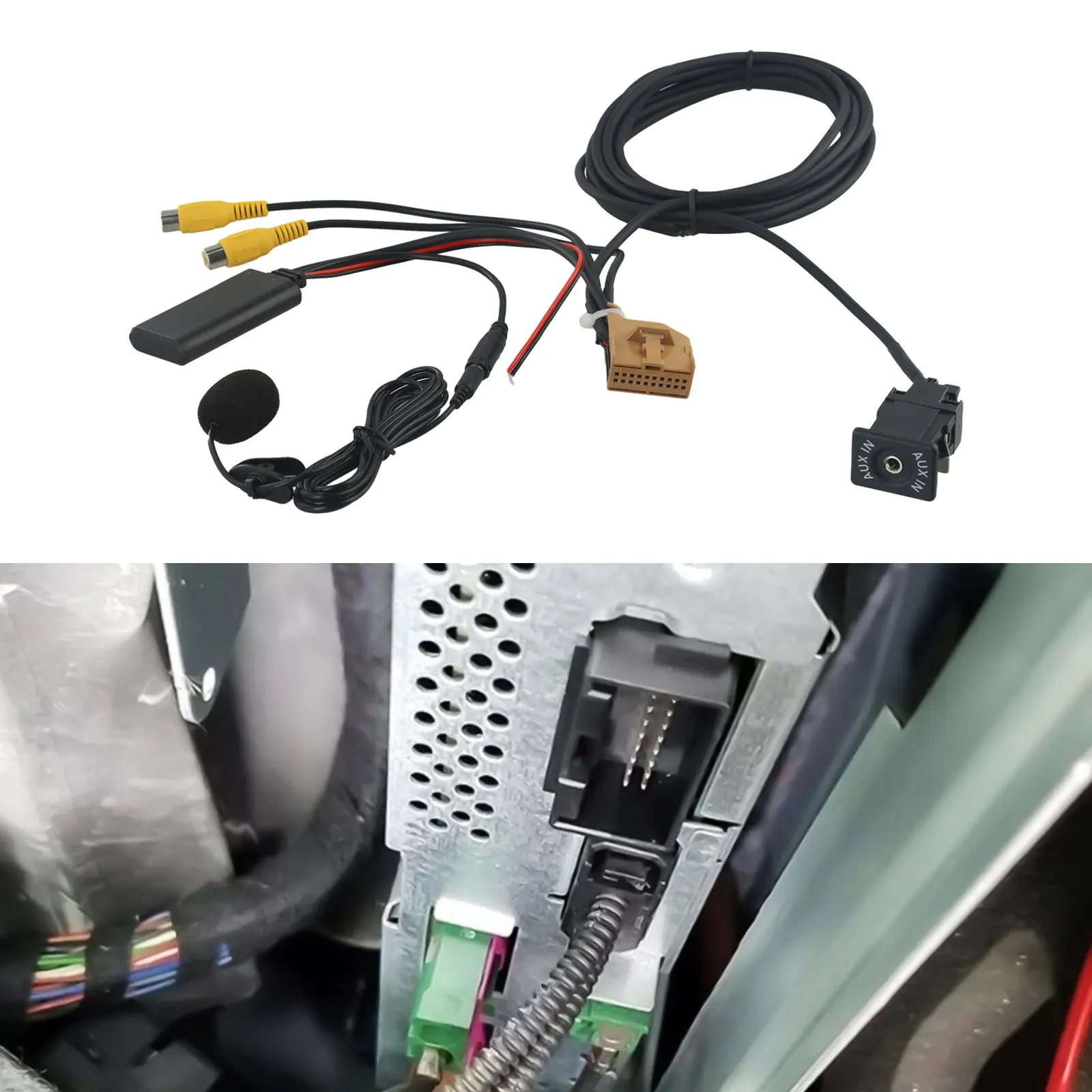 New Practical Cable Adapter Microphone Kit Parts 12V AUX For Q7 for a6 for a8 2006-2008 High Quality Accessories