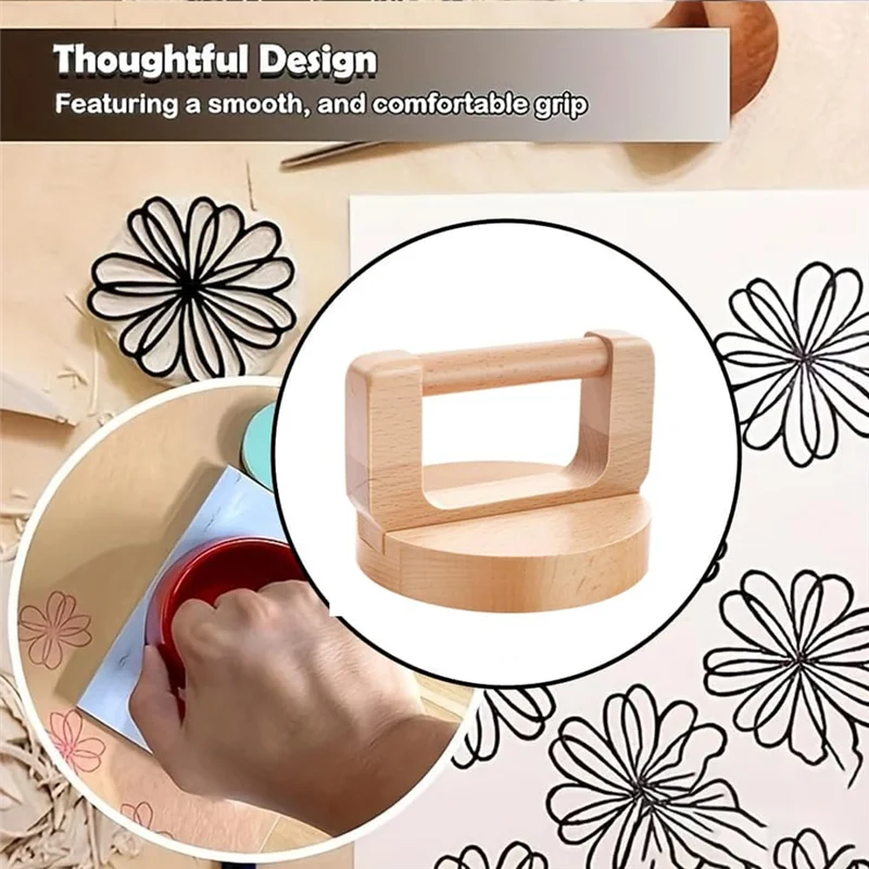 

-ABLP 1Pc Wood Block Printing Baren For Crafting, Printing For Block Printing Linocut Crafting