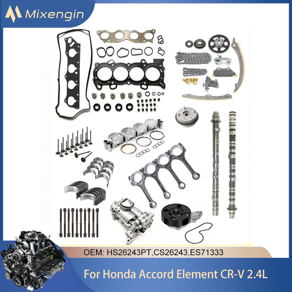 

Engine Overhaul Rebuild Kit Oil pumpTiming chain kit vvt Piston bearing Camshaft For Honda Accord Element CR-V 2.4L L4 02-06