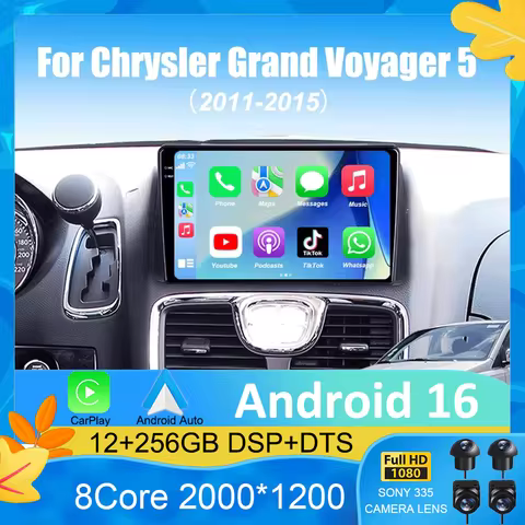 For Chrysler Grand Voyager 5 2011 - 2015 For Dodge Grand Caravan 2009 - 2020 Android 16 Car Radio Player Multimedia GPS carplay