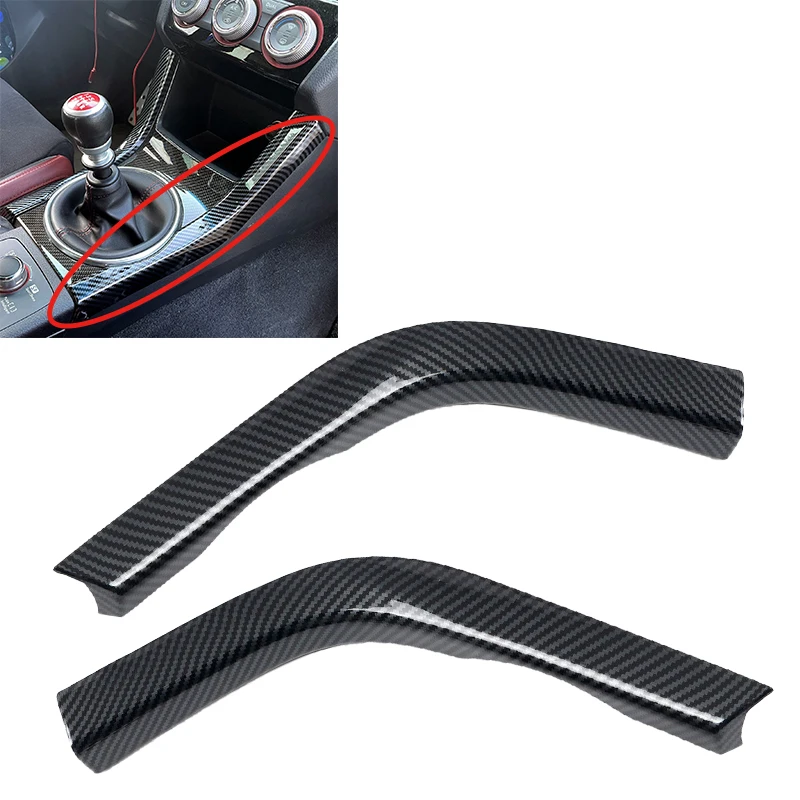 

1 Pair Carbon Fiber Style ABS Car Gear Console Side Strip Cover Trim Fit for Subaru WRX STI 2015 2016 2017 2018 2019 2020 2021