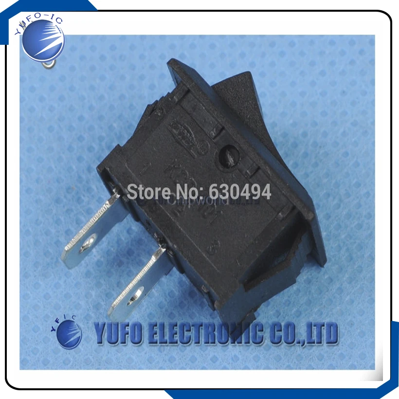 Free Shipping One Lot 10pcs NEW Black Rocker Switch KCD1-101 250V 6A 125V 10A Boatlike Switch 2PIN ON-OFF Plastic (SPST, 2P)
