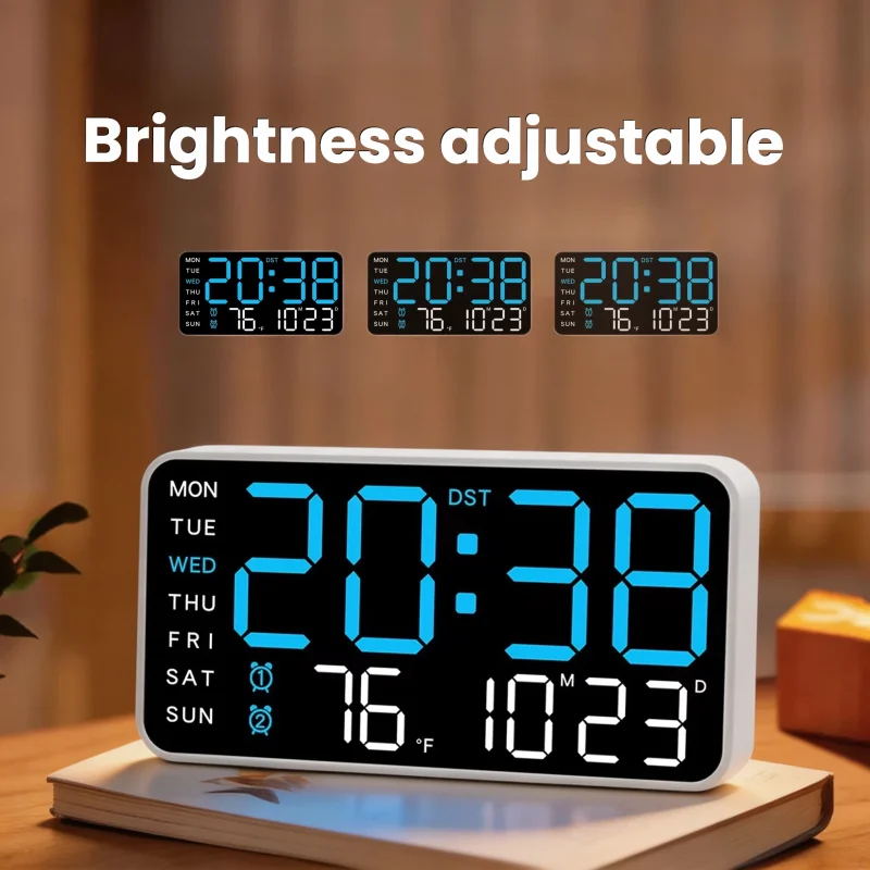 Large LED Digital Wall Clock  High Quality Desktop Silent Wall Clock With Temperature Display  Bedroom  Living Room  Decoration