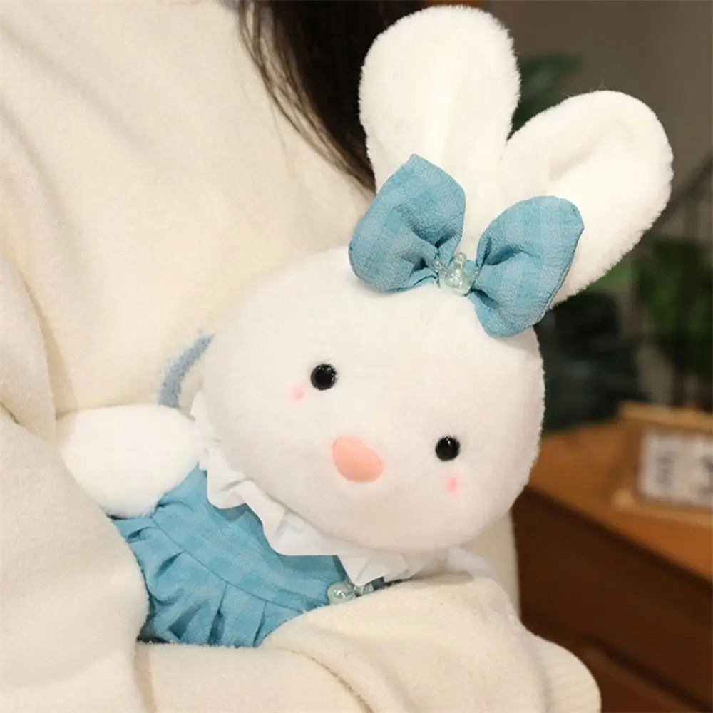 

Wearing Bow Lace Dress Cartoon Rabbit Soft Sweet Elegant Soft Fluffy Cute Pretty Stuffed Rabbit Gift for Couples