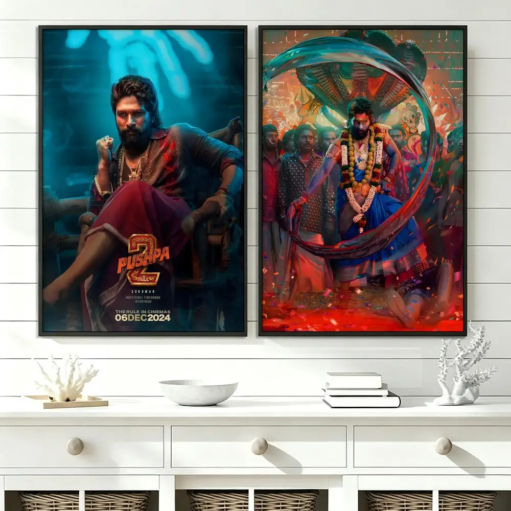movie Pushpa 2: The Rule Poster Poster HD Trendy SelfAdhesive Wall Art Print For Living Room Bedroom Dorm Office Home Gift