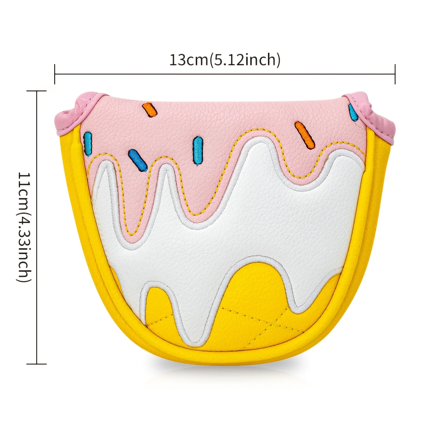 1pc Cute Ice Cream Golf Mallet Putter Cover, Magnetic Closure Half-Mallet Putter Headcover, Stylish PU Golf Club Protector image 6