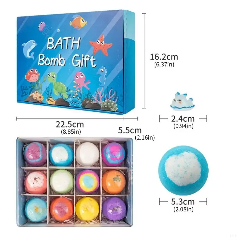 Y5LF 12PCS Animal Themed Bath Salt Balls Bath Ball For Children Safe Skin Friendly