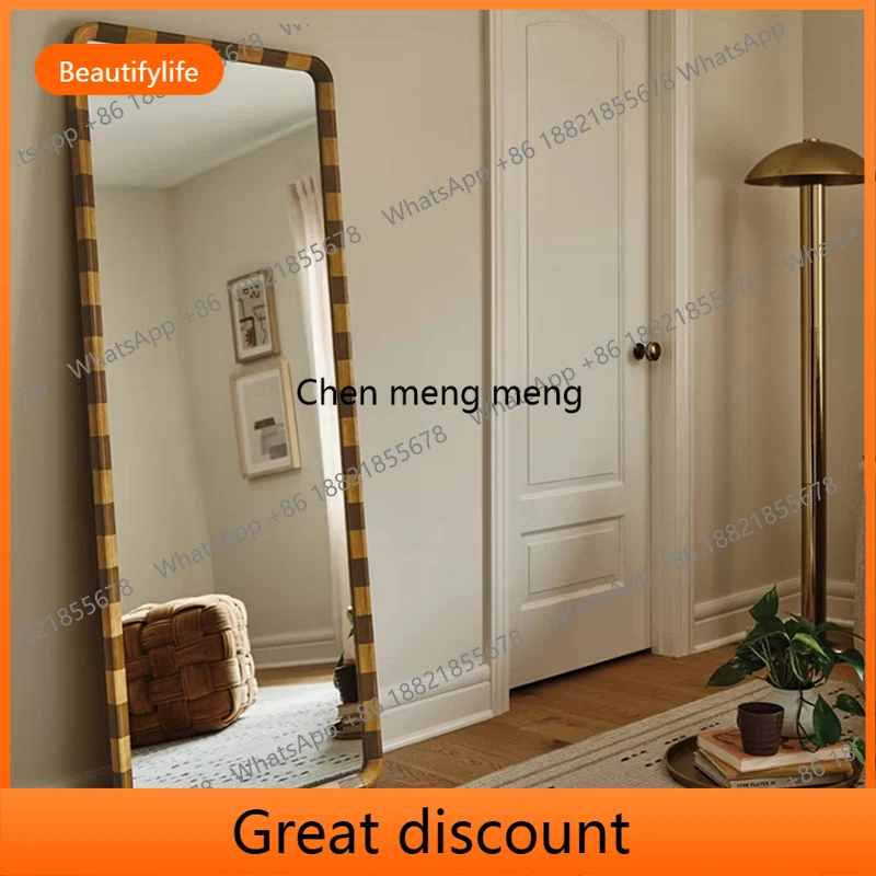 

6239 Американское светлое роскошное напольное зеркало для гостиной, художественное зеркало для туалета, квадратное зеркало специальной формы