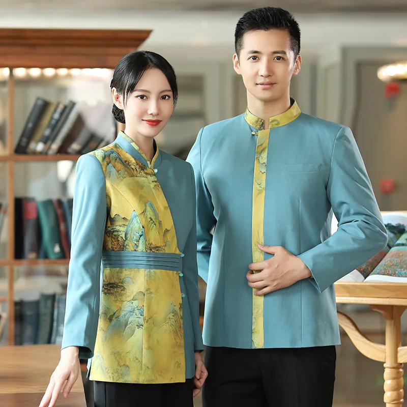 

Restaurant Waiter Workwear Long Sleeve Hotel Catering Chinese Restaurant Canteen Hot Pot Clerk Autumn and Winter Female