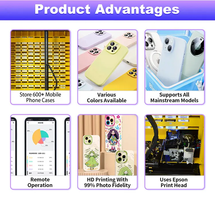 2025 DIY Phone Case Vending Machine with UV Printer - Custom Mobile Cover Print Solution for Mall Businesses