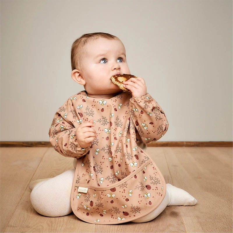 Baby Bibs Waterproof Infant Eating Clothes Kids Toddler Long Sleeve Bib Apron With Pocket Boys Girls Feeding Smock Baby Stuff