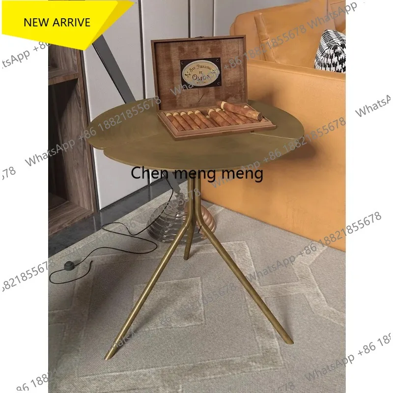 D178 Italian minimalist Nordic lotus leaf round coffee table balcony small apartment living room marble coffee table