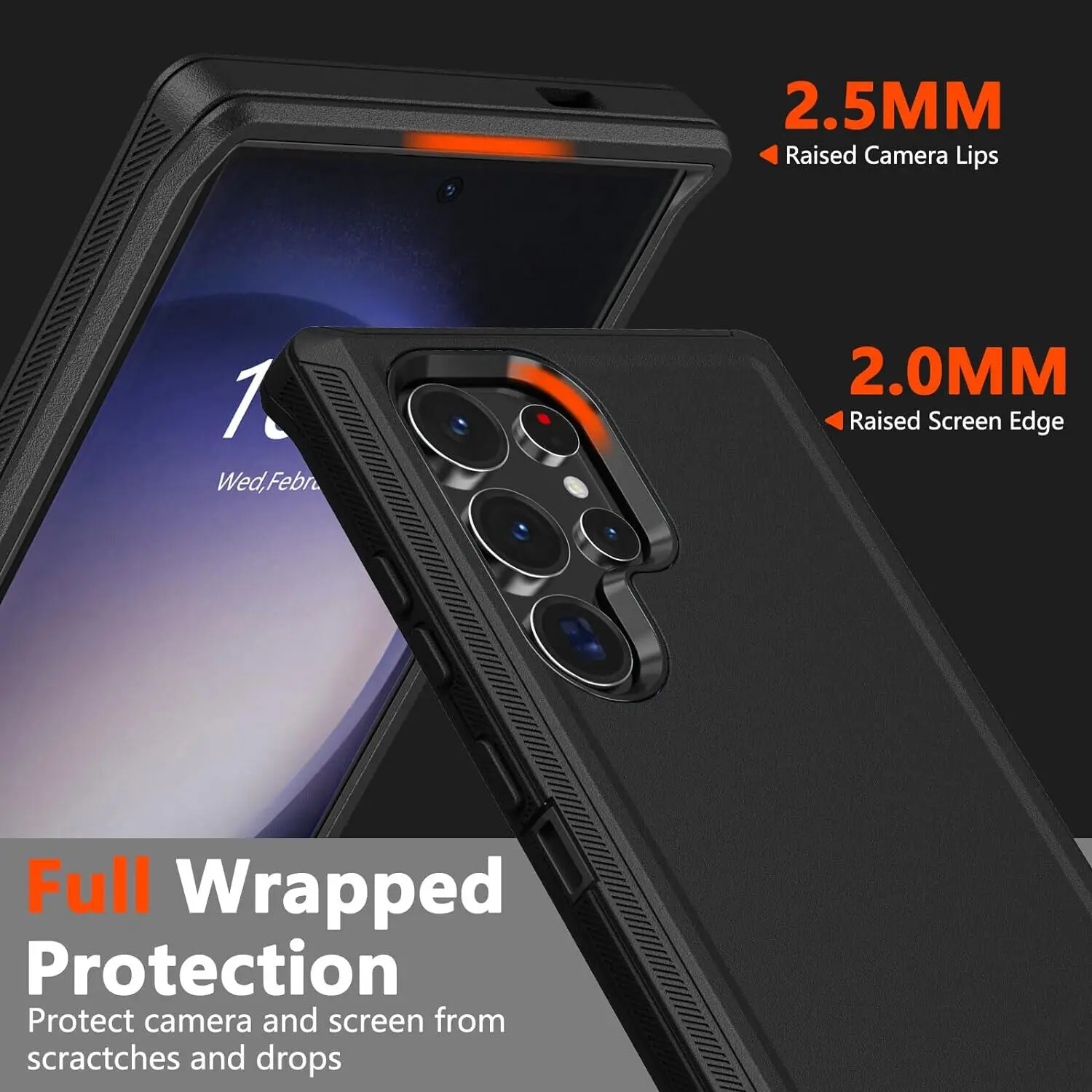 Para Samsung Galaxy S25 Ultra S24 S23 S22 S21 S20 FE armadura resistente a prueba de golpes Clip para cinturón funda de teléfono pantalla de vidrio templado