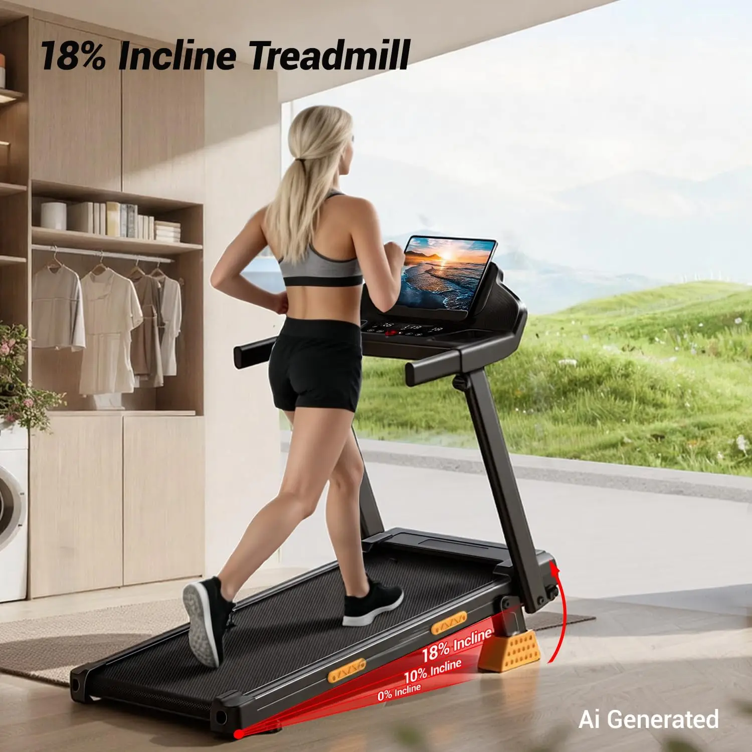 Handle Bar Treadmill Incline Home
