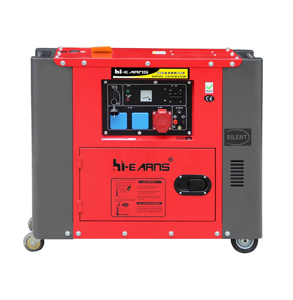 hi-earns 2KW 3KW 5KW silent air cooled electric 6kva die·sel generator  price