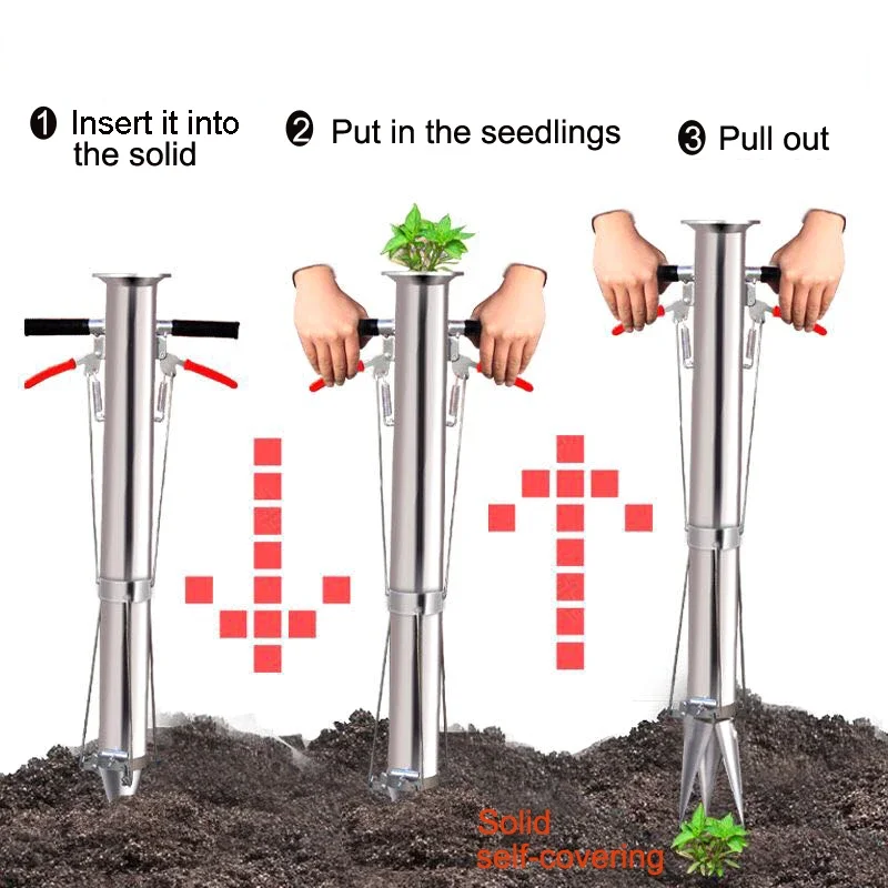 Plántulas de acero inoxidable para el hogar, herramientas agrícolas de verduras, máquina joven, siembra rápida de pimienta, herramientas de jardín