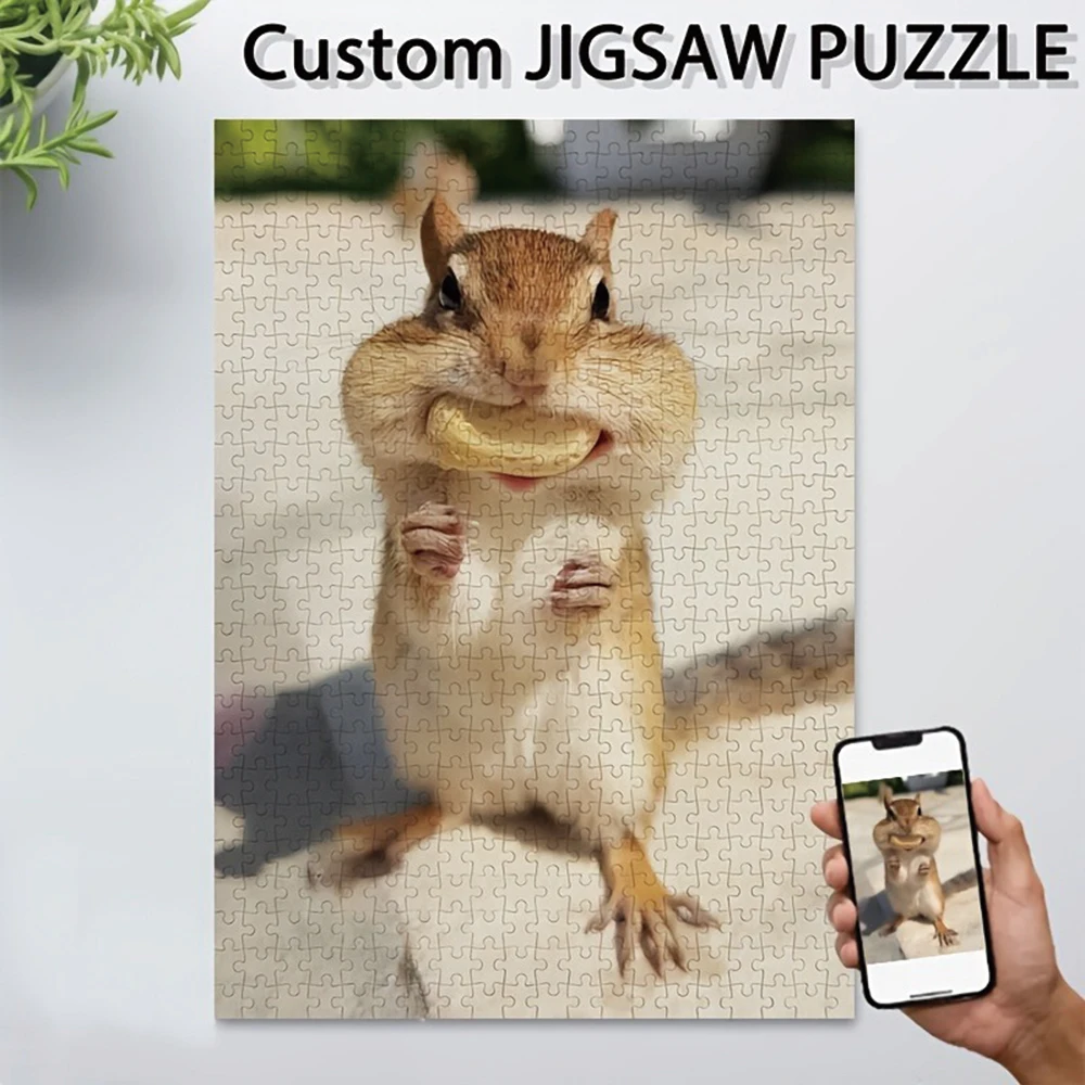 35/300/500/1004 Stück Personalisiertes Foto-Puzzle mit Haustierbildern, Lustiges Freizeit-Spielzeug für Erwachsene, Geschenk