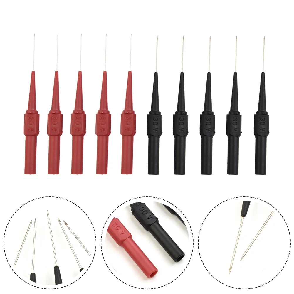 2/10 Pc Insulation Piercing Needle Non-destructive Multimeter Test Probes Stainless Steel 30V 20*0.7mm Needle For Multimeters