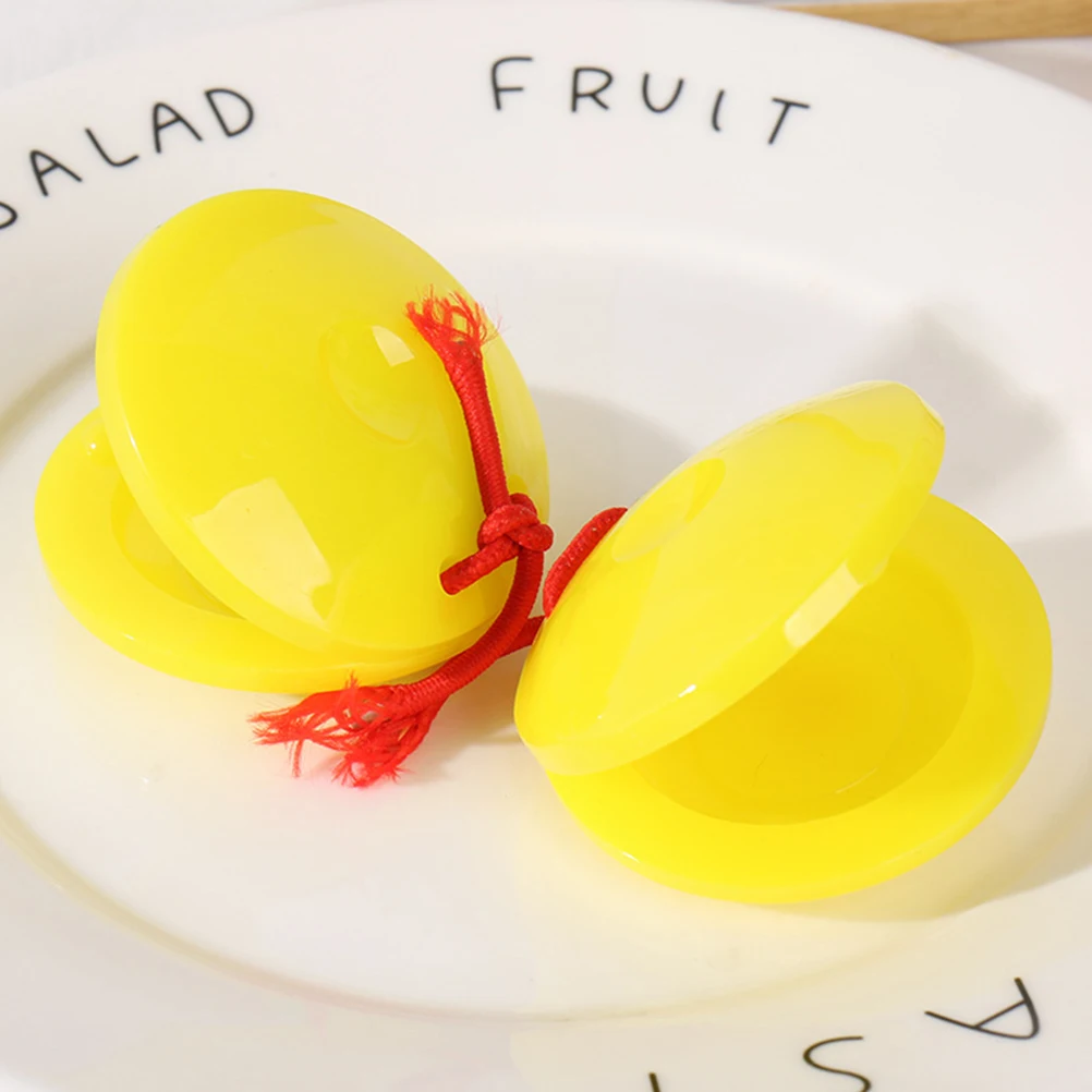 12 個子供の打楽器指カスタネット楽器子供のためのヴィンテージ子供の教育プラスチックおもちゃ