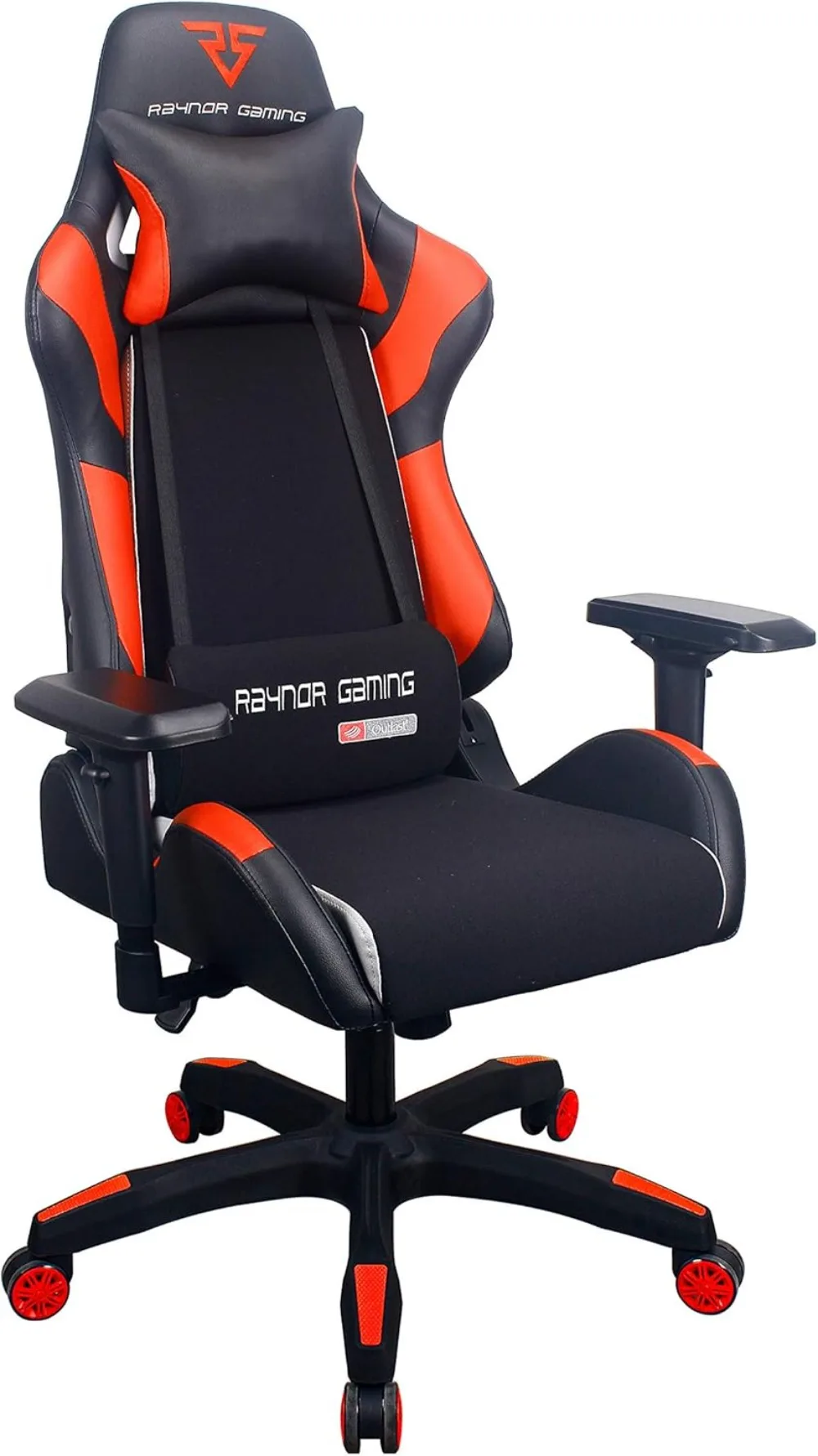 Ergonomic racing-style gaming chair with Outlast cooling technology, high back, adjustable armrests, mesh and PU leather