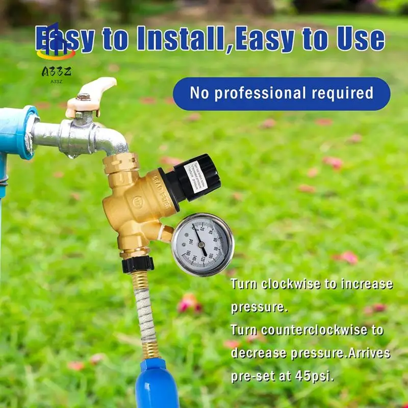 

A33Z-RV Регулятор давления воды, регулируемая ручка, латунный регулятор давления воды с манометром и впускным фильтром для автофургона