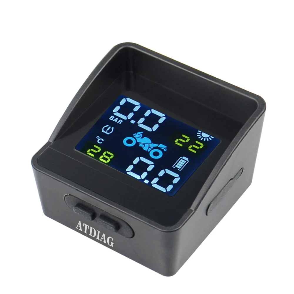 

High Precision Wireless Motorcycle TPMS-Solar Powered LCD Display Bluetooth Realtime Tire Pressure Monitoring System