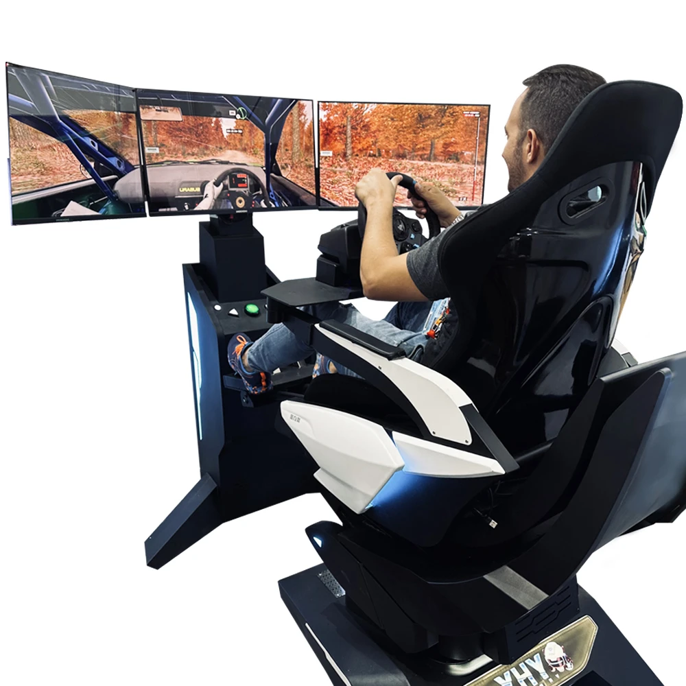 YHY Popular 32 Polegadas Tela 9D VR Arcade Game Carro Máquina de Realidade Virtual Cockpit Simulação Corrida