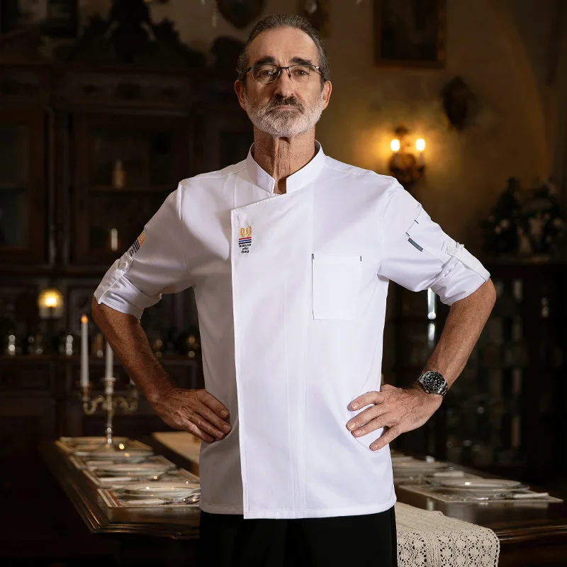 Chef Work Clothes Long Sleeve Autumn Winter Restaurant Kitchen Western Cuisine Kitchen Catering Canteen Baking Cake Bread Clothi