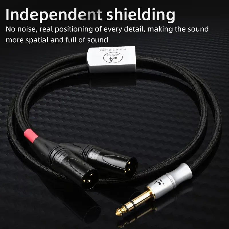 Hifi 6.5 to 2xlr Aduio Cable High Quality 6N OFC 6.5mm to Dual XLR Cable Mixer Speaker 1/4 Inch TRS Y Splitter Shielded Cords