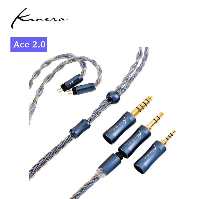 Kinera Ace 2.0 Earphone Modular Upgrade Cable 2.5 3.5 4.4mm Balanced Detachable Plug Silver Foil Alloy Copper 0.78 2pin MMCX