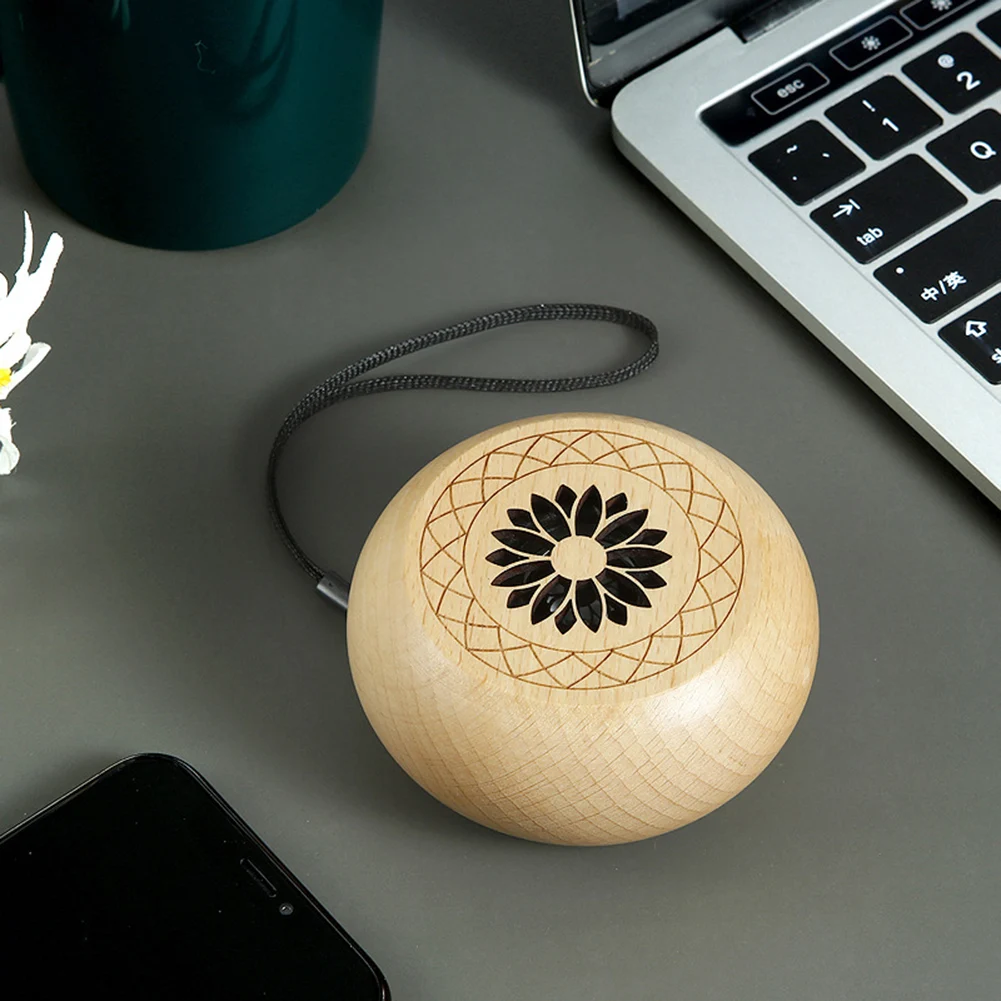 

Solid-Wood Wireless Speaker With Multi Shape Smart Portable Stereo Sound Box For Party Beach Camping