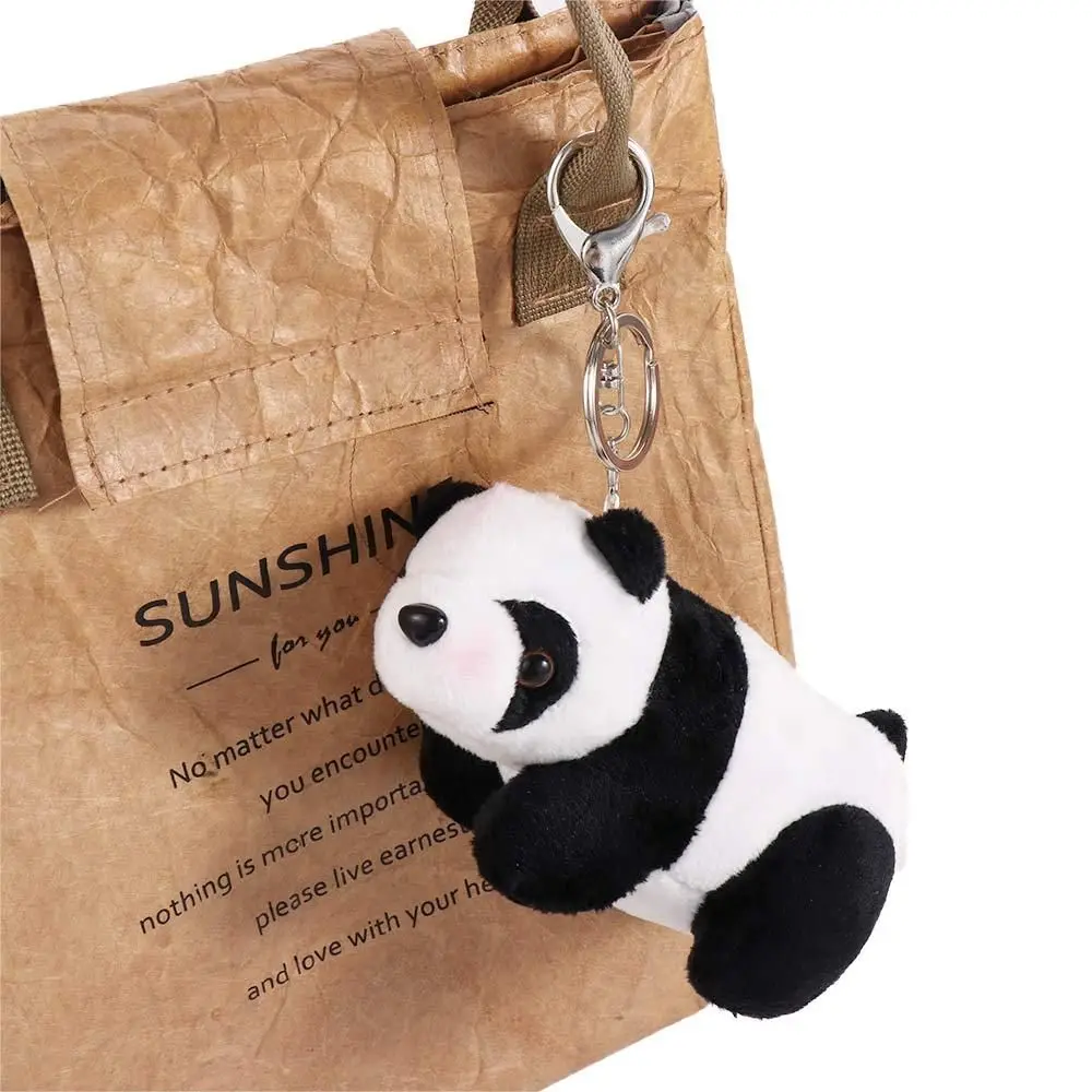 Pequeno presente de aniversário saco dos desenhos animados pingente saco charme panda chaveiro de pelúcia chaveiro mochilas chaveiro de pelúcia