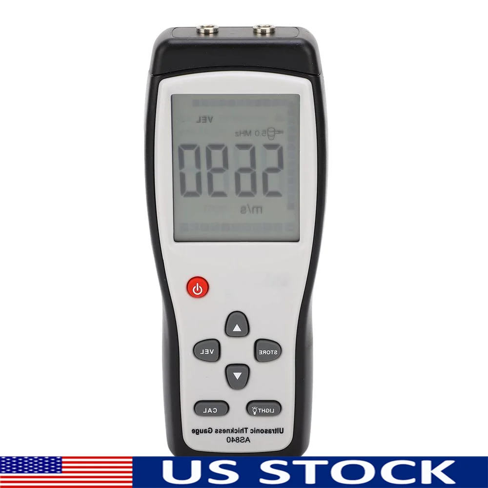 Digital Ultrasonic Metal Thickness Gauge Sound Velocity Meter Depth Tester Calibration Kit Auto Storage Retriever Industrial