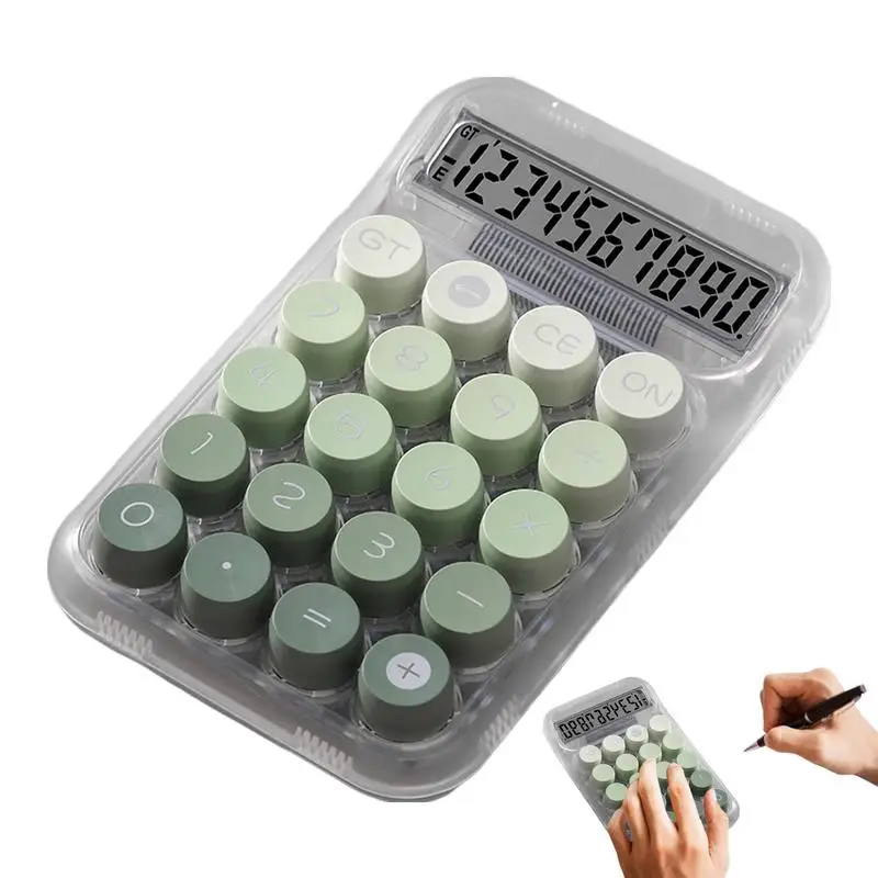 Mechanical Calculator Anti-Slip Desk And Keyboard Calculator With Mechanical Buttons Ergonomic Transparent Mechanical Desk