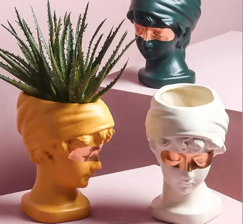 

Ceramic Flower Vase Ornaments Girl Character Sculpture Flowerpot Decoration Crafts Flower Arrangement Desktop Vase Furnishings