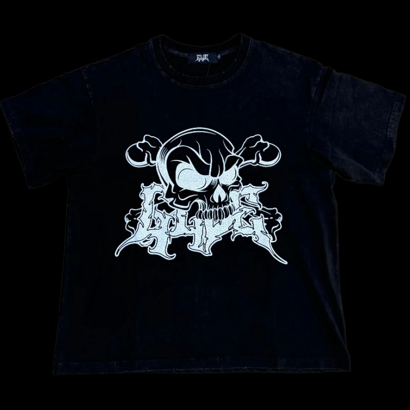 

T-shirt Men Fashion Oversized New Short-sleeved Cotton Vacation Pattern Shortsleeved Round Neck Couple Style Street Cyberpunk