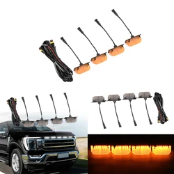 자동차 전면 그릴 LED 조명, 포드 F150 XL XLT 2021-2023, 내후성 주간 주행 작업 램프, 하네스 장식 조명 포함, 5x